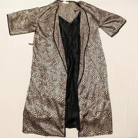 Natori Leopard Print Robe Kimono and Nightgown Womens Size 1X - Picture 1 of 16